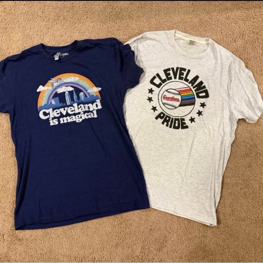 Women’s Large pair of Cleveland tshirts
